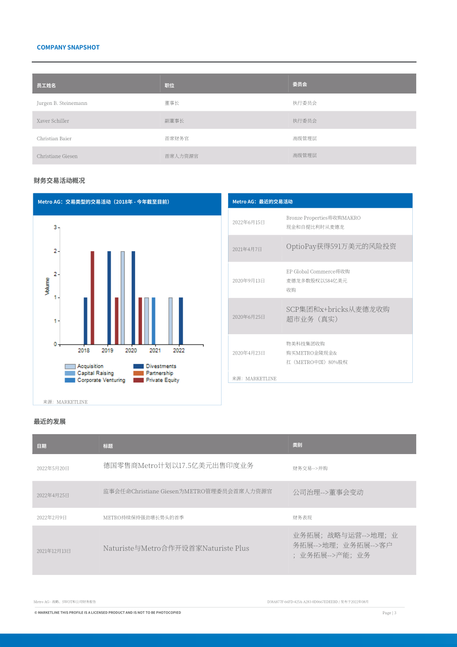 MarketLine：麥德龍（METRO）公司發展概況、SWOT與財務狀況深度分析報告（英文版）（46頁）.pdf_第3頁