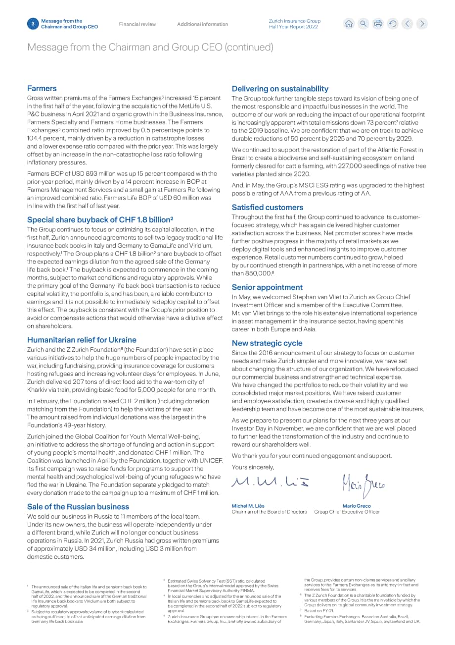 蘇黎世保險集團（Zurich Insurance Group）2022年半年度報告（英文版）（66頁）.pdf_第5頁