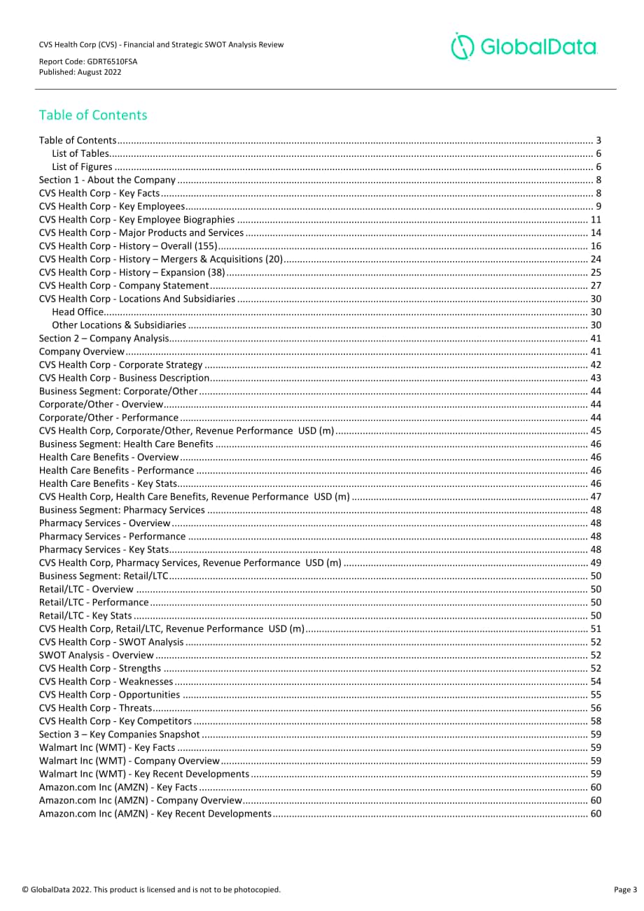 GlobalData：CVS Health公司財務狀況與SWOT戰略分析綜述報告（英文版）（152頁）.pdf_第3頁