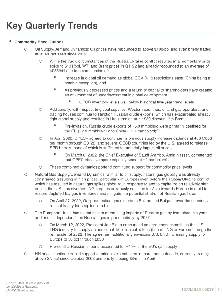 華利安（Houlihan Lokey）：2022年第一季度全球油氣行業更新報告（英文版）（71頁）.pdf_第4頁