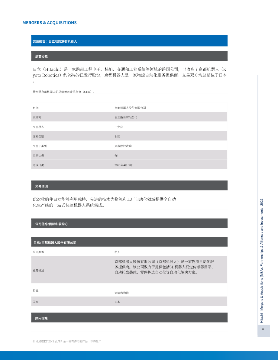 MarketLine：日立（HITACHI）公司并購、聯盟與投資分析報告（英文版）（224頁）.pdf_第11頁