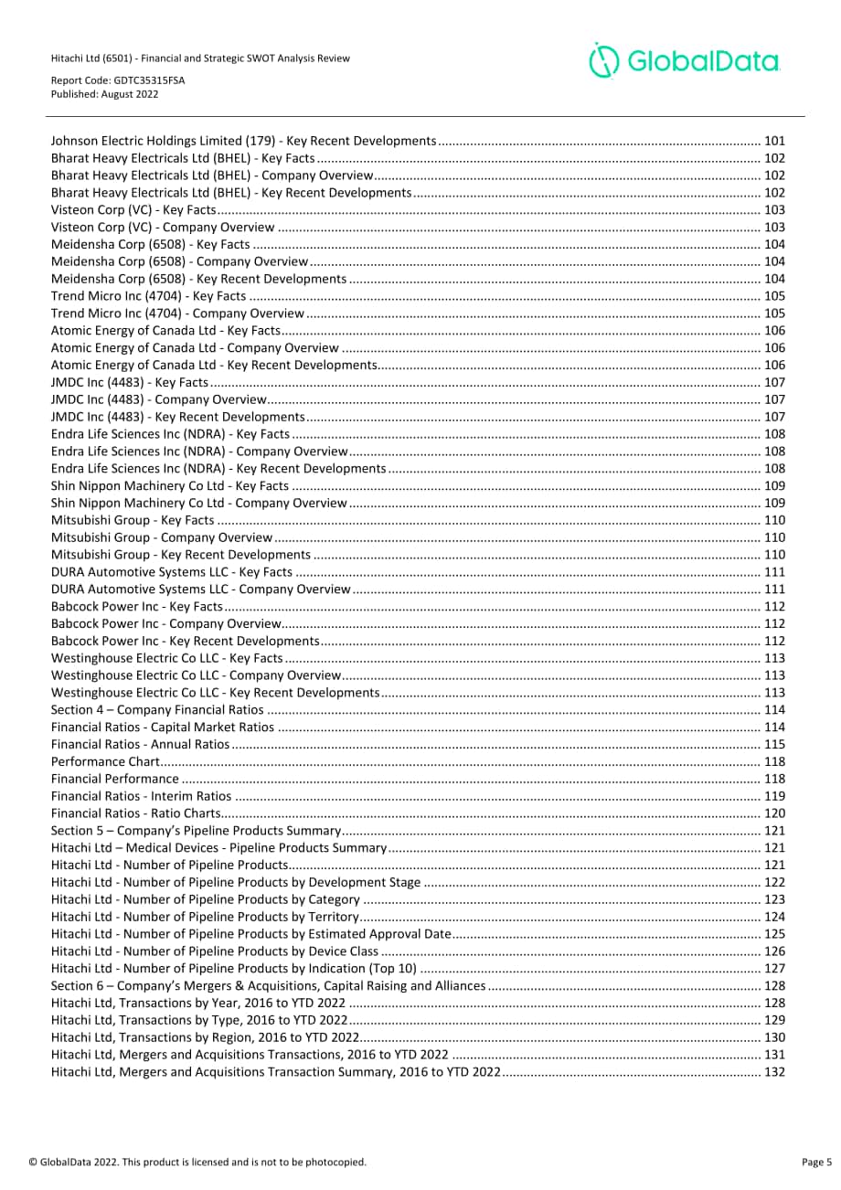 GlobalData：日立（HITACHI）公司財務狀況與SWOT戰(zhàn)略分析綜述報告（英文版）（336頁）.pdf_第5頁