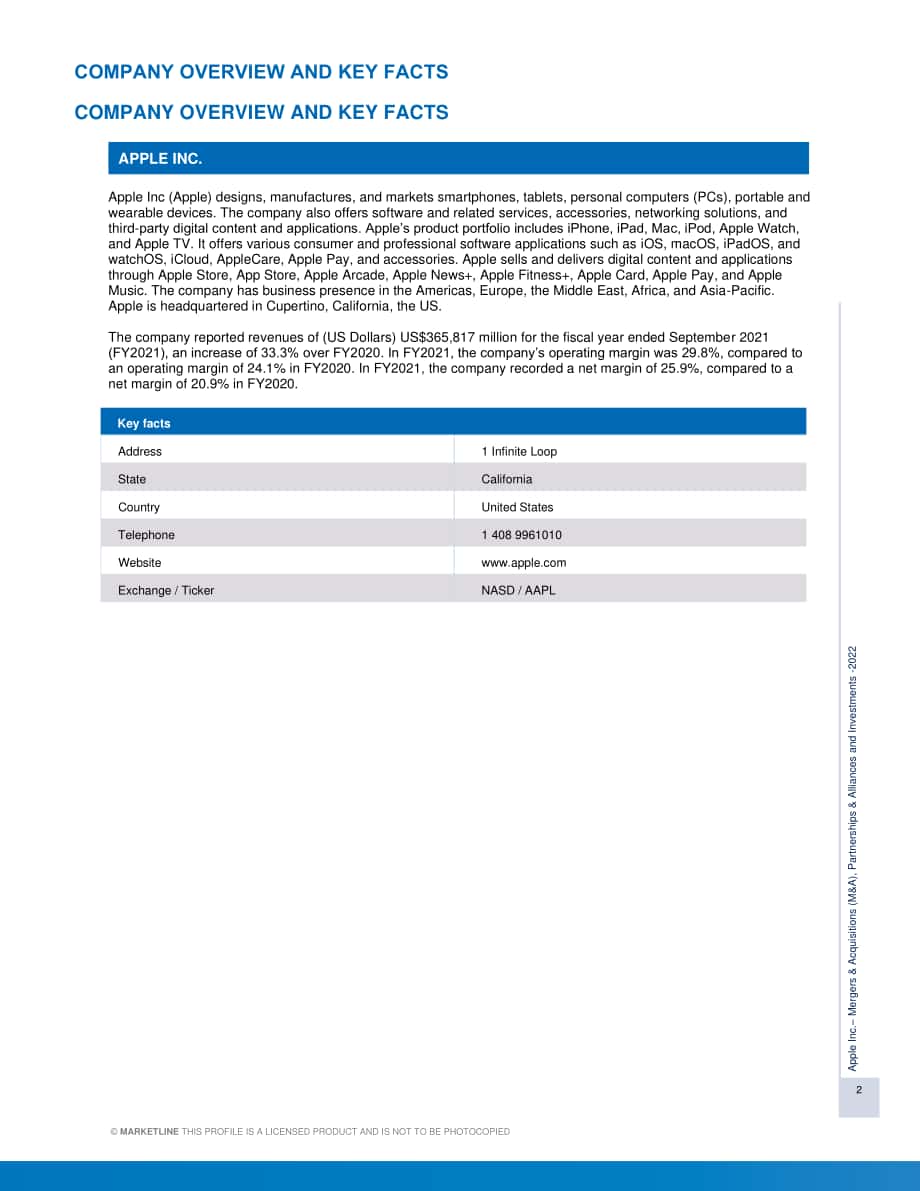 MarketLine：蘋果公司（APPLE）并購、聯(lián)盟與投資分析報(bào)告（英文版）（615頁）.pdf_第2頁