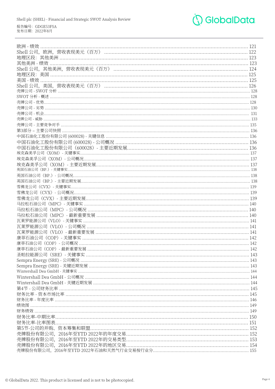 GlobalData：荷蘭皇家殼牌石油公司財務狀況與SWOT戰略分析綜述報告（英文版）（1212頁）.pdf_第4頁
