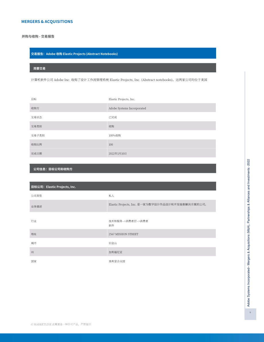 MarketLine：Adobe公司并購、聯盟與投資分析報告（英文版）（110頁）.pdf_第9頁