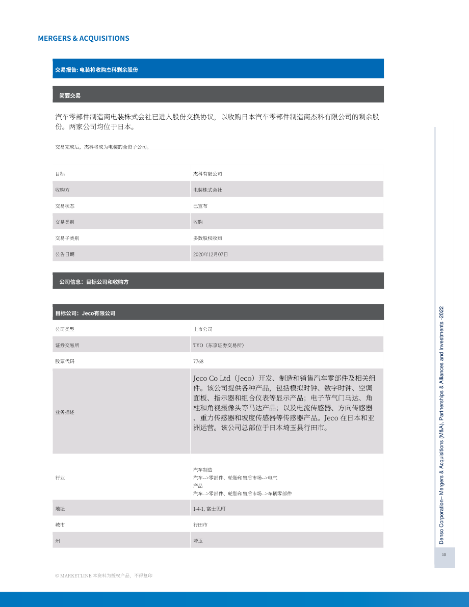 MarketLine：電裝公司（DENSO）并購、聯(lián)盟與投資分析報(bào)告（英文版）（197頁）.pdf_第10頁