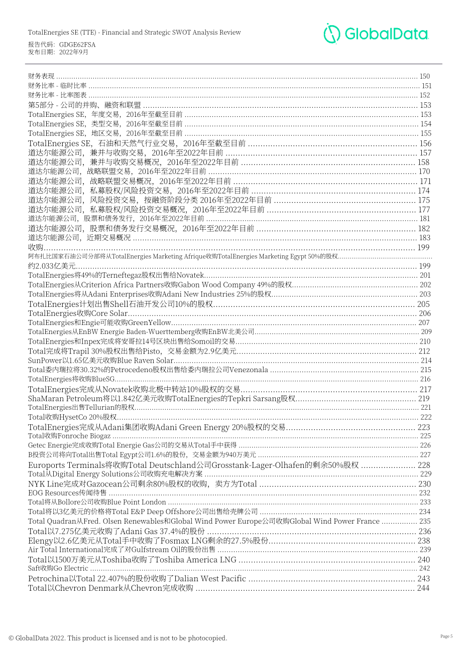 GlobalData：道達爾能源公司（TOTALENERGIES）財務狀況與SWOT戰略分析綜述報告（英文版）（1049頁）.pdf_第5頁