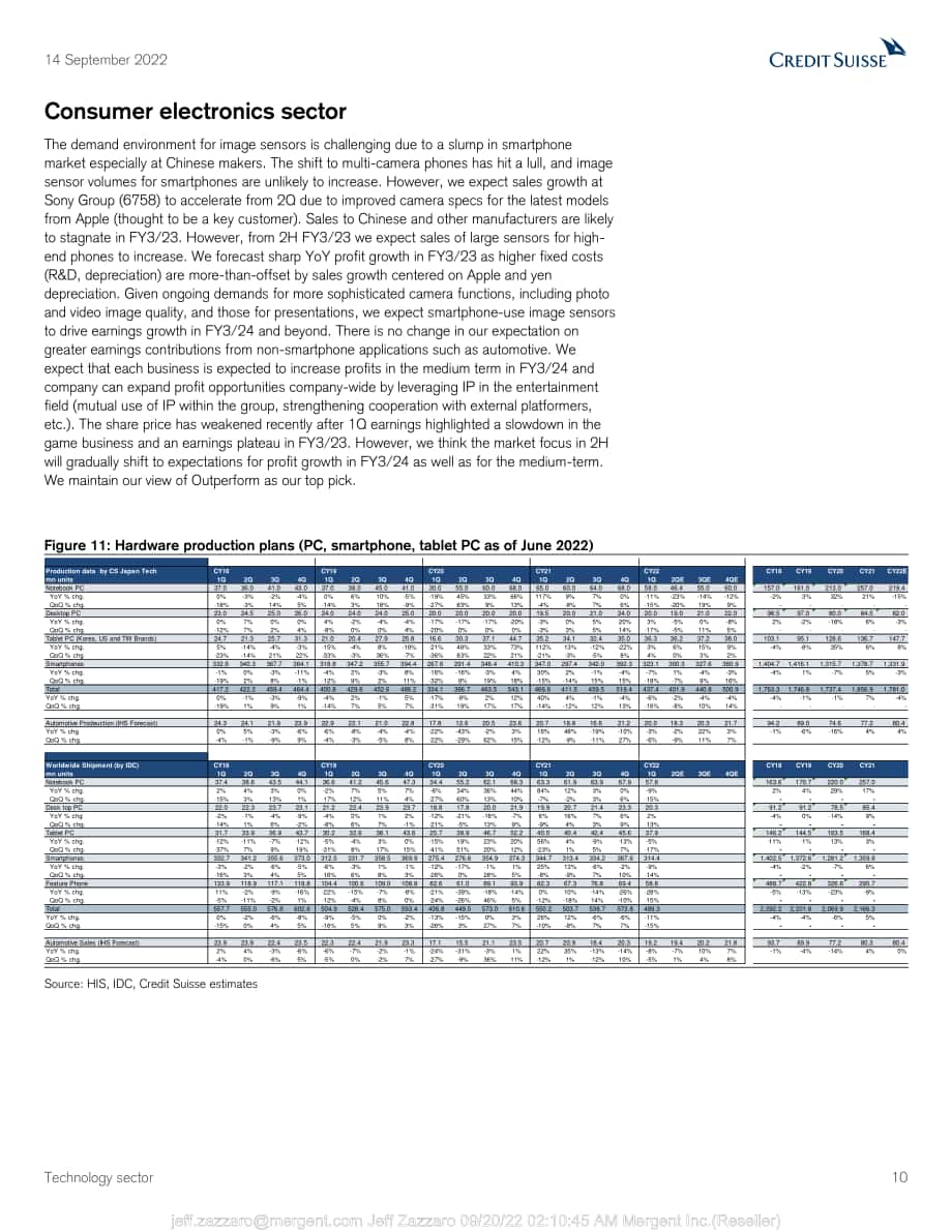 瑞信銀行（Credit Suisse）：科技板塊-2022年亞洲硬件反饋-終端需求進一步惡化庫存調整拖延（英文版）（120頁）.pdf_第10頁