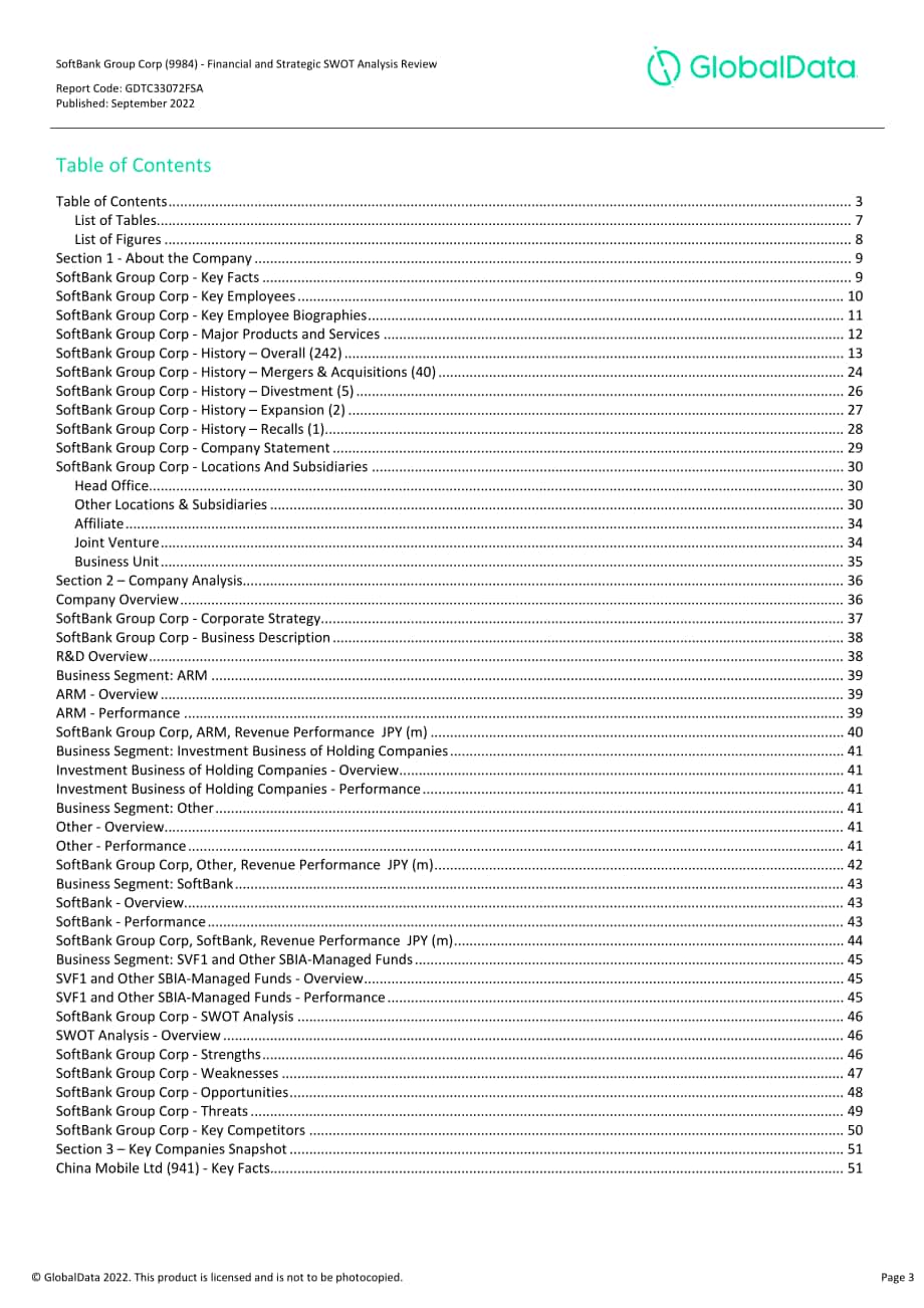 GlobalData：軟銀集團財務狀況與SWOT戰略分析綜述報告（英文版）（216頁）.pdf_第3頁