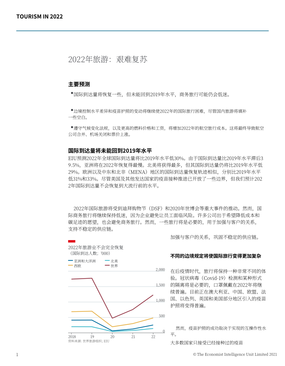 經(jīng)濟(jì)學(xué)人智庫 (EIU)：2022年旅游業(yè)預(yù)測報告（英文版）（7頁）.pdf_第3頁