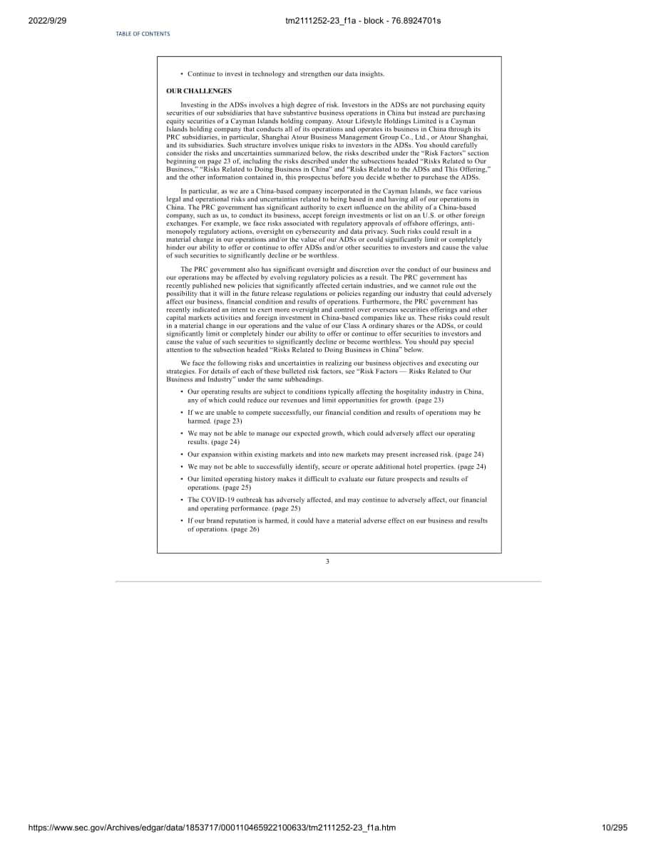 亞朵酒店（ATAT）美股IPO招股說明書（更新版）（295頁）.pdf_第10頁