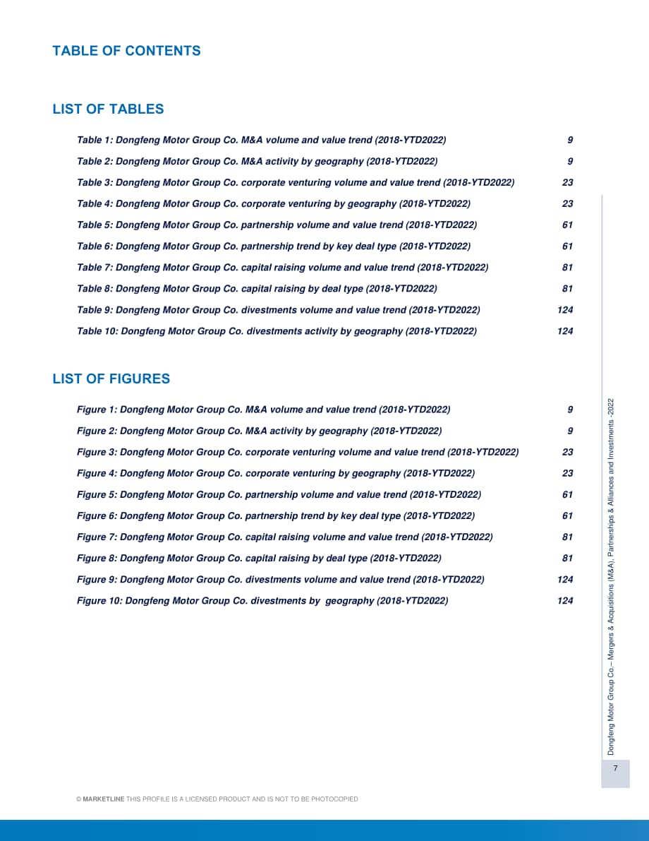 MarketLine：東風汽車集團有限公司有限公司并購、聯(lián)盟與投資分析報告（英文版）（142頁）.pdf_第7頁
