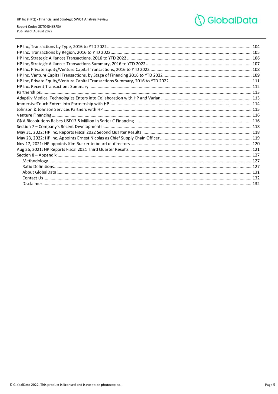 GlobalData：惠普公司（HP）財務狀況與SWOT戰(zhàn)略分析綜述報告（英文版）（132頁）.pdf_第5頁