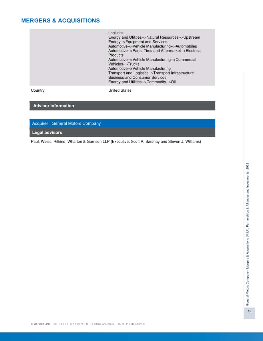 MarketLine：通用汽車公司并購、聯(lián)盟與投資分析報告（英文版）（215頁）.pdf_第15頁