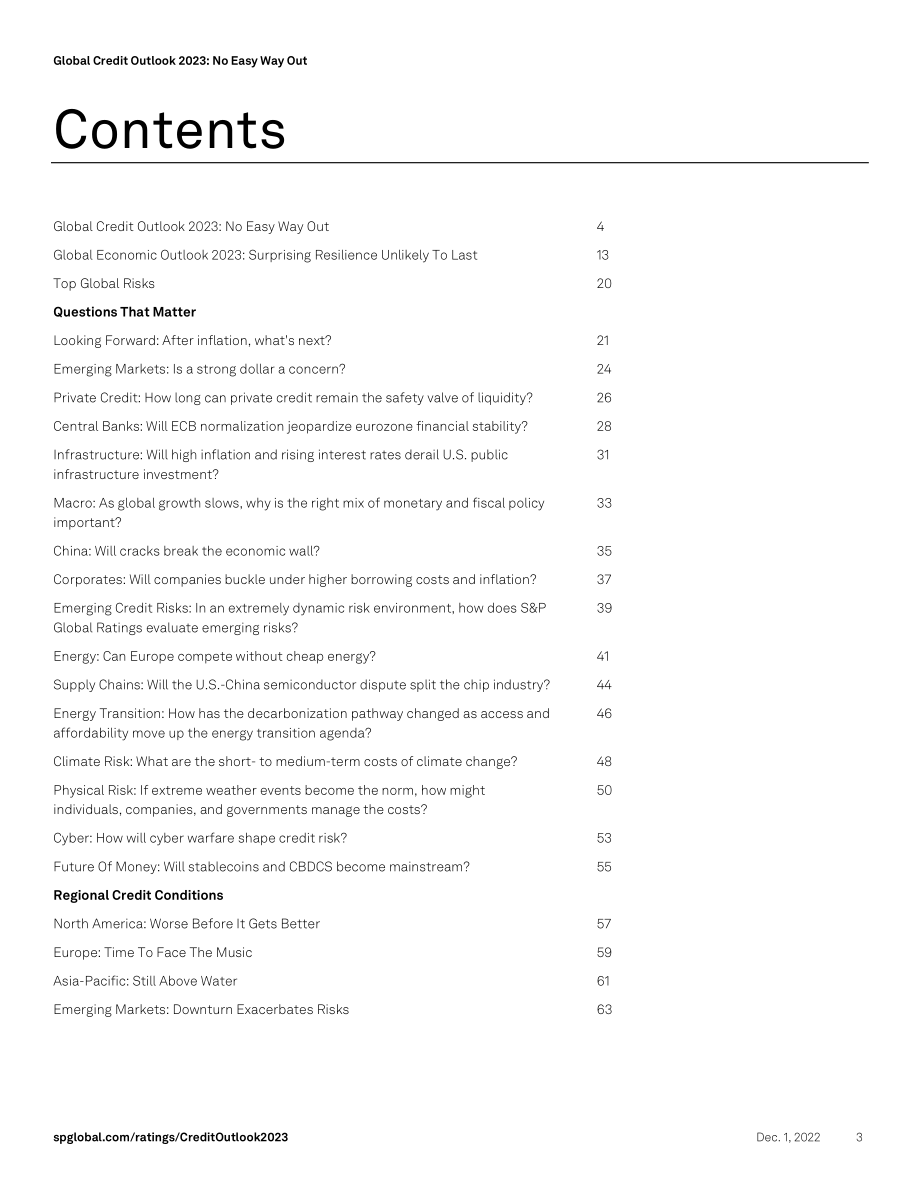 標普全球：2023年全球信貸展望報告-陷入困境（英文版）（65頁）.pdf_第3頁
