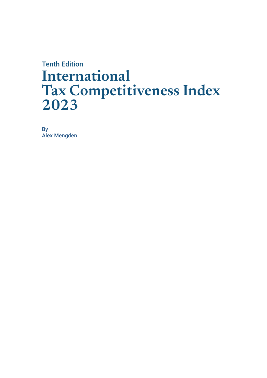 Tax Foundation：2023世界稅收競爭力指數報告（第10版）（英文版）（75頁）.pdf_第2頁