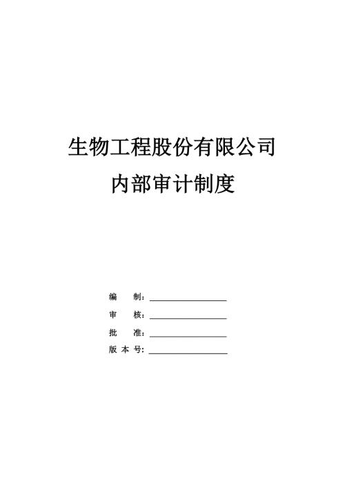 生物工程股份有限公司內部審計制度