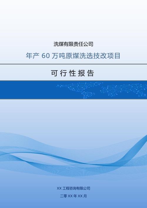洗煤有限責(zé)任公司年產(chǎn)60萬噸原煤洗選技改項(xiàng)目可行性報(bào)告（56頁）