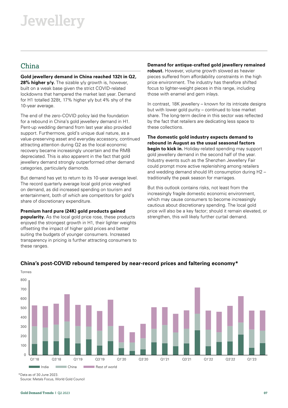 世界黃金協會：2023年第二季度全球黃金需求趨勢報告（英文版）（26頁）.pdf_第7頁