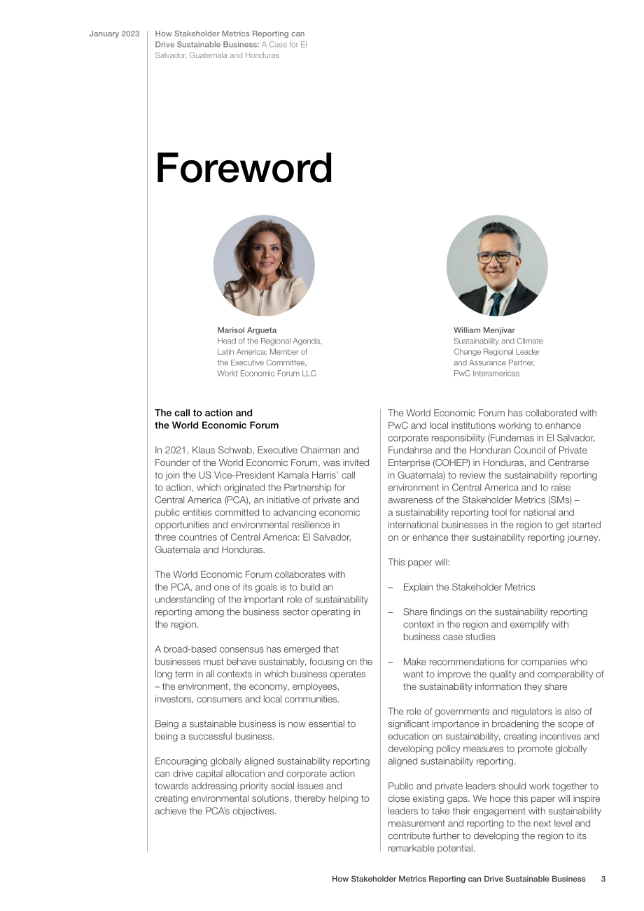 WEF：利益相關者指標報告如何推動可持續商業發展-薩爾瓦多、危地馬拉及洪都拉斯案例分析（英文版）（29頁）.pdf_第3頁