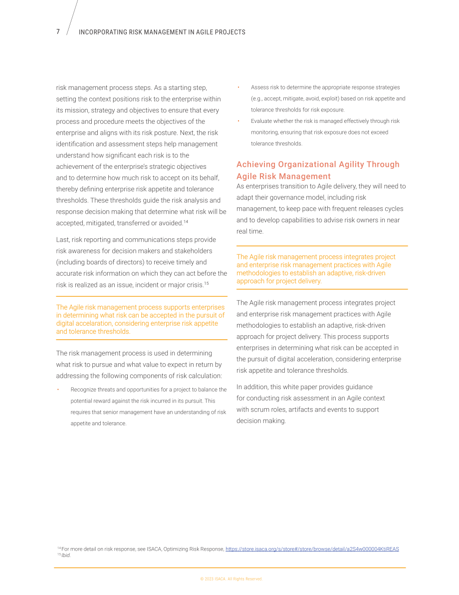 ISACA：2023將風險管理納入敏捷項目白皮書（英文版）（23頁）.pdf_第7頁