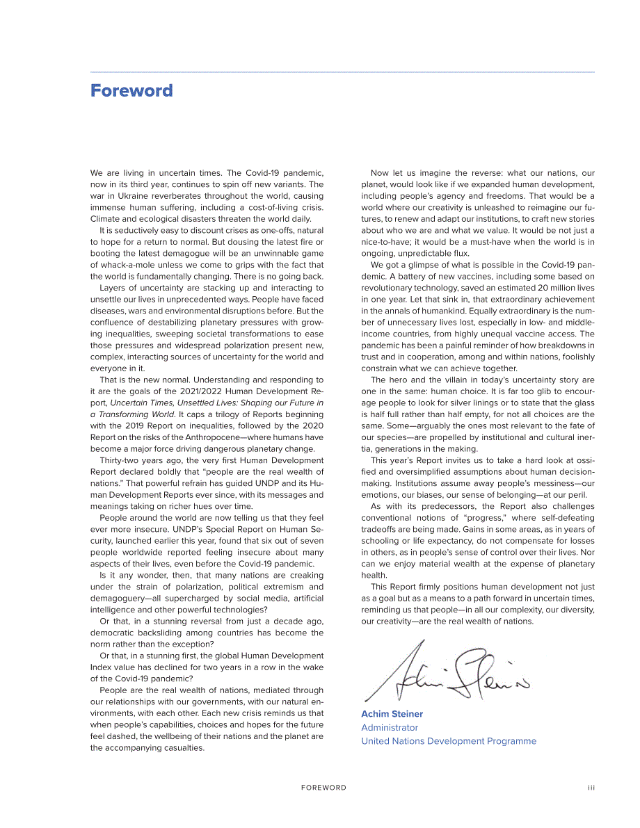 聯合國開發計劃署（UNDP）：2021-2022年人類發展報告（英文版）（320頁）.pdf_第5頁