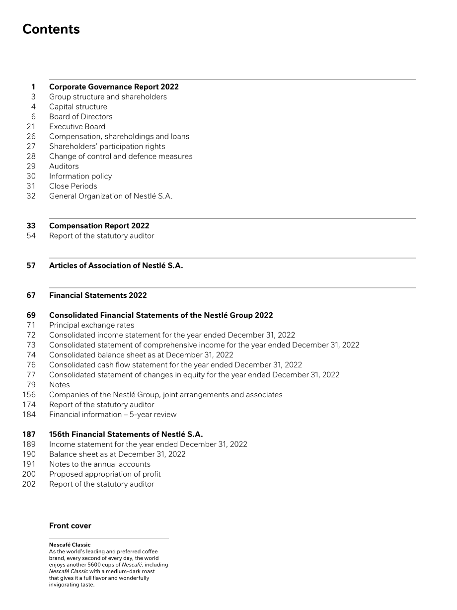 雀巢公司（Nestle）2022年企業治理、薪酬數據與財務報告（英文版）（206頁）.pdf_第2頁