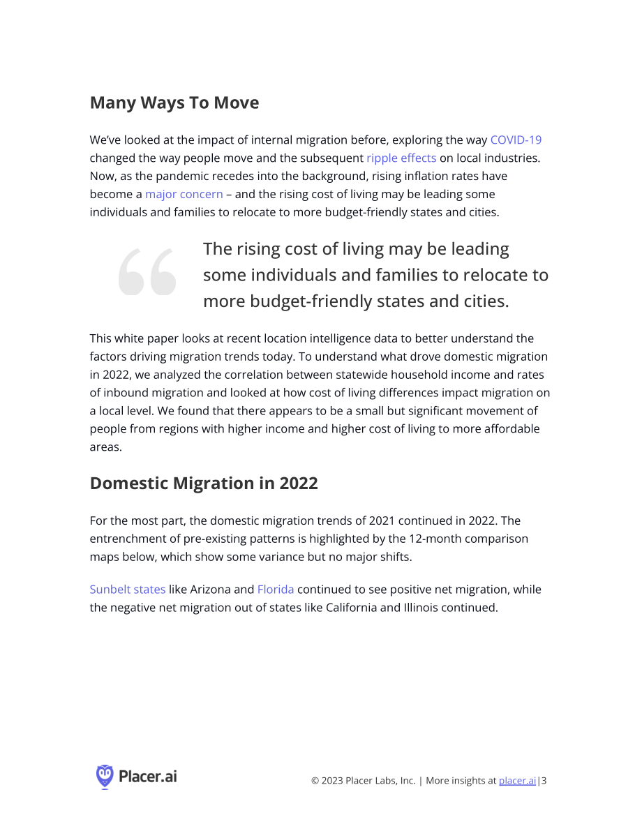 Placer.ai：2023年生活成本上升對美國國內移民趨勢的影響分析報告（英文版）（12頁）.pdf_第3頁