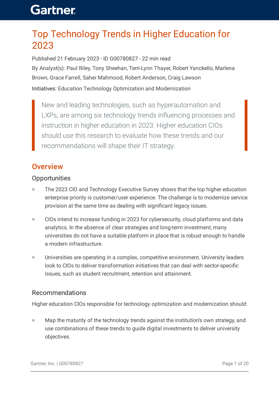 Gartner：2023年頂級高等教育技術趨勢報告（英文版）（24頁）.pdf_第2頁