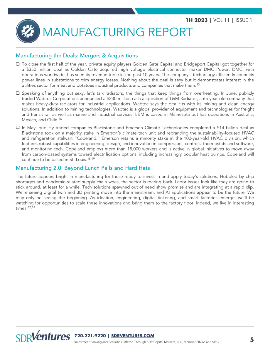 SDR Ventures：2023年上半年制造業并購報告（英文版）（15頁）.pdf_第5頁
