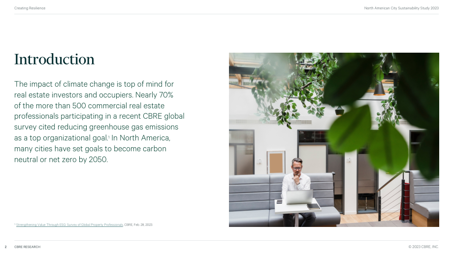 CBRE：2023年北美城市可持續(xù)發(fā)展研究報告（英文版）（1頁）.pdf_第2頁