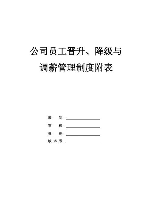 公司員工晉升、降級與調薪管理制度附表