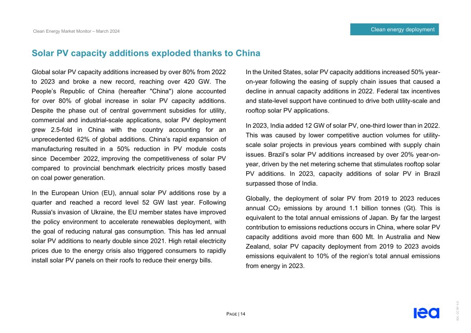 IEA：清潔能源市場監測報告（英文版）（27頁）.pdf_第14頁