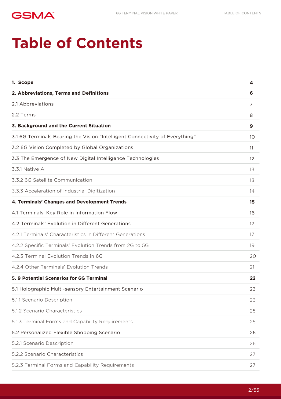 GSMA：2024年6G終端愿景白皮書（英文版）（55頁）.pdf_第2頁