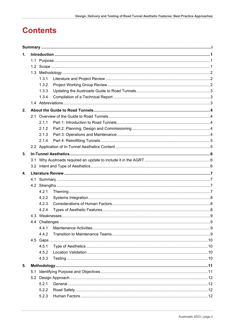 Austroads：2023公路隧道美學特征的設計、交付和測試報告（英文版）（35頁）.pdf_第4頁