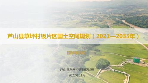 蘆山縣草坪村級片區國土空間規劃方案（2021-2035年）（征求意見稿）（20頁）