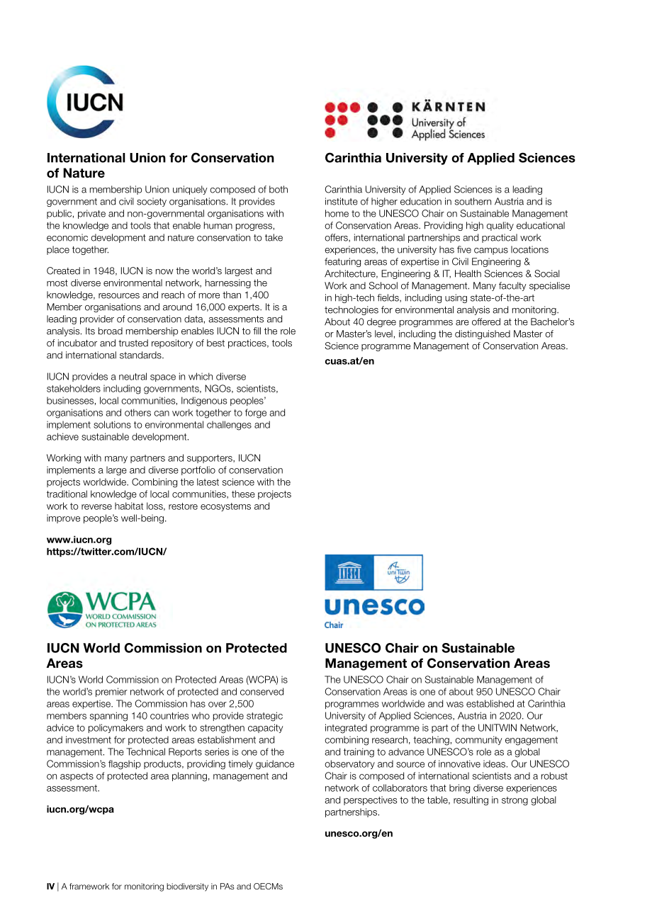 IUCN：2024自然保護地和其他有效的區(qū)域保護措施中的生物多樣性監(jiān)測框架-概念、方法和技術(shù)報告（英文版）（110頁）.pdf_第4頁