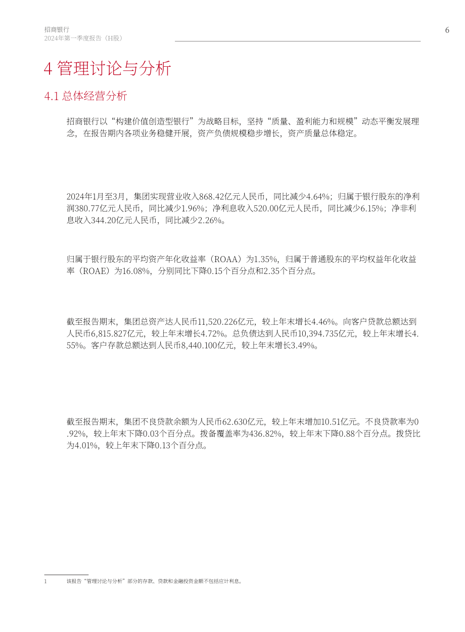 招商銀行股份有限公司（CHINA MERCHANTS BANK）2024年第一季度業績報告（英文版）（29頁）.pdf_第6頁