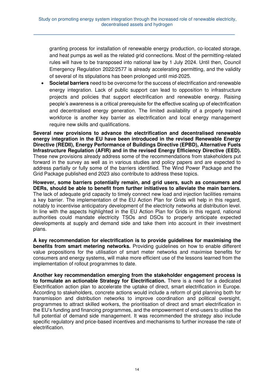 歐盟委員會能源總司DG ENER：2024通過強化可再生電力、分布式資產和氫能的作用來促進能源系統整合研究報告（英文版）（234頁）.pdf_第14頁