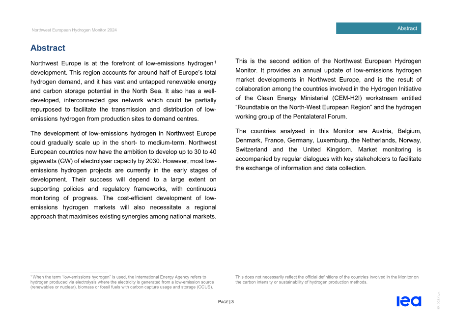 國際能源署（IEA）：2024年西北歐氫能監測報告（英文版）（101頁）.pdf_第3頁