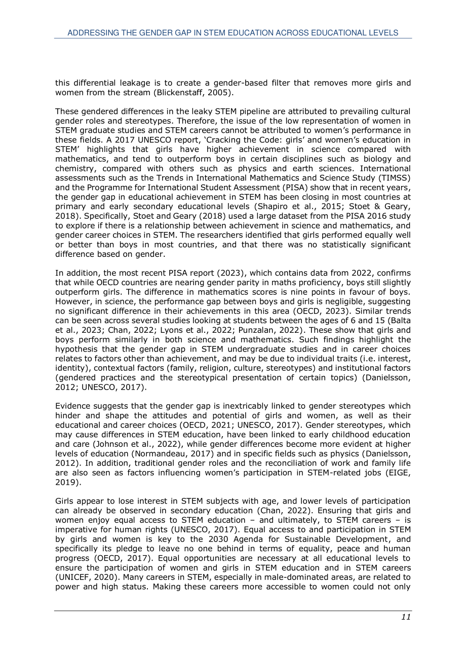 歐盟委員會：2024解決STEM教育中的性別差距報告（英文版）（73頁）.pdf_第11頁