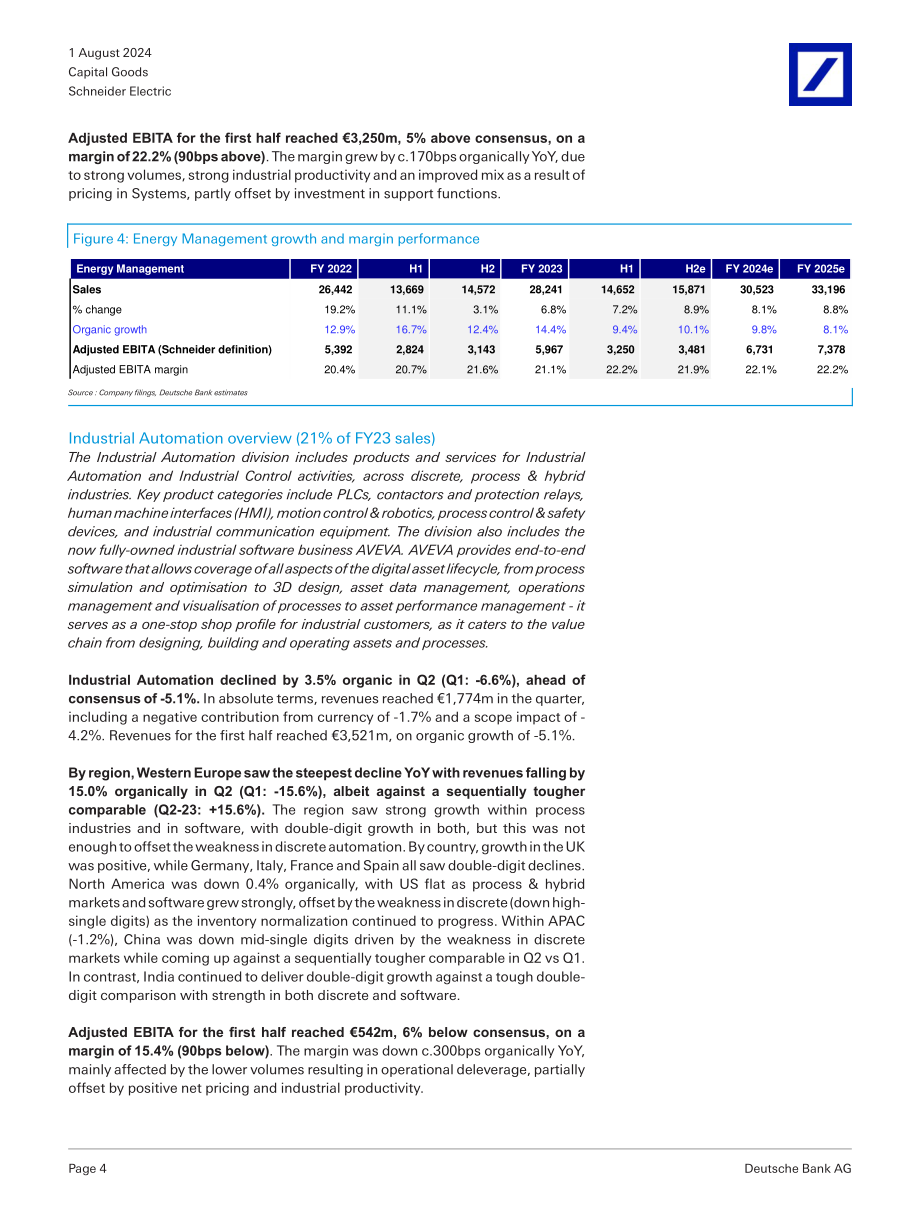 德意志銀行：2024施耐德電氣（Schneider Electric）公司研究內涵—保守預估利潤率（英文版）（17頁）.pdf_第4頁