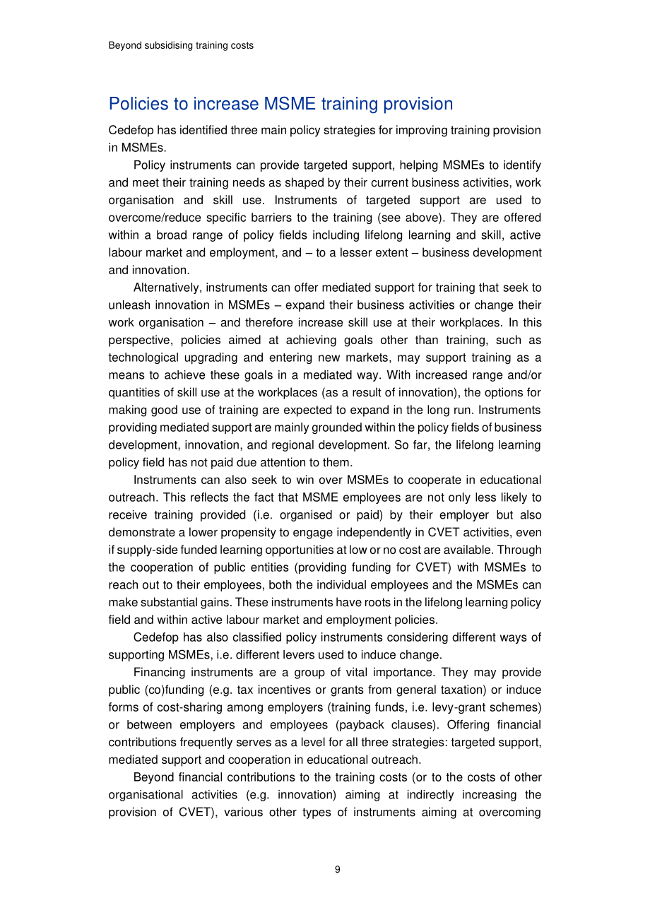 Cedefop：2024除了補貼培訓費用之外增加中小微企業培訓供給的政策研究報告（英文版）（152頁）.pdf_第14頁