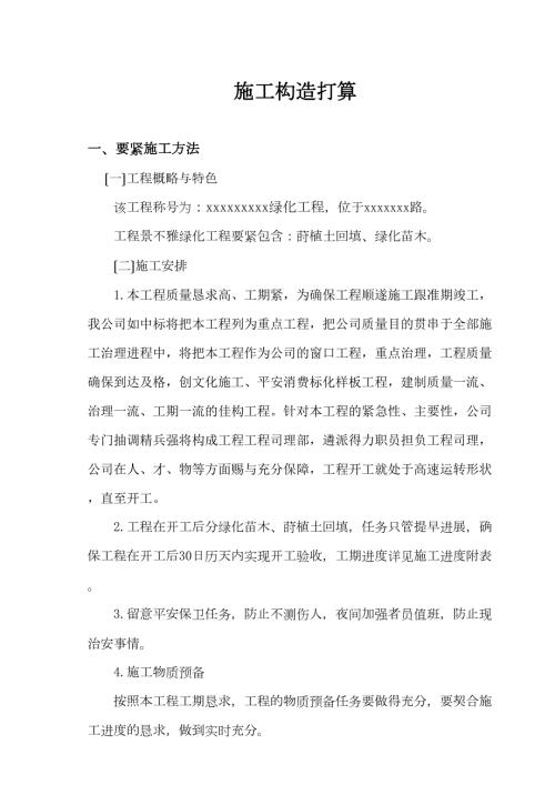 2023年建筑行業種植土回填綠化苗木工程施工組織設計方案