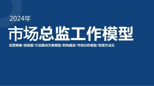 2024市場總監工作模型（經營策略 信息屋 行業解決方案模型 機構建設 市場分析模型 經營方法論）-138頁
