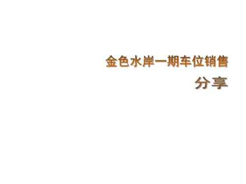 金色水岸一期車位銷售方案（18頁）