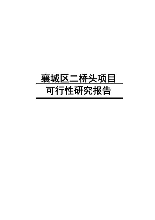 襄城區(qū)二橋頭項目可行性研究報告62頁