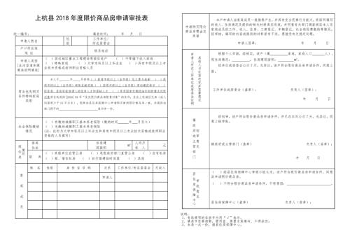 上杭2018限價(jià)商品房申請(qǐng)審批表（3頁(yè)）